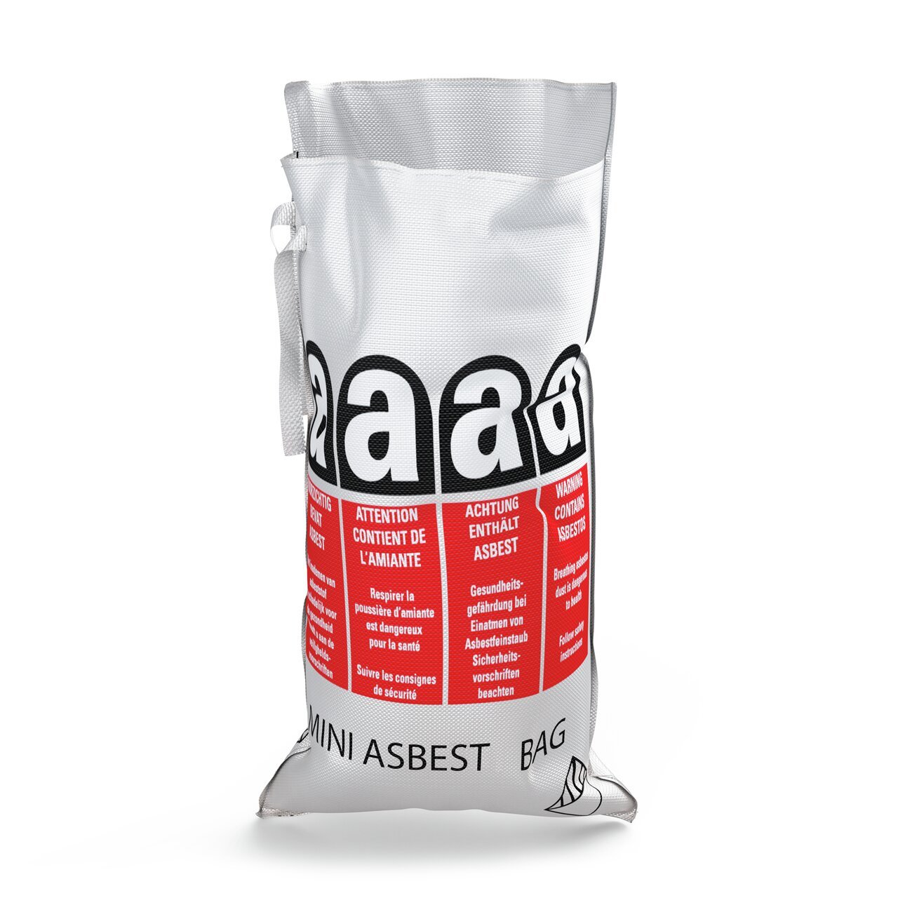 100 x Alfa MINI Asbestbag mit PE-Innenliner | Unbeschichtet | 70 x 110 cm | 120 Liter Füllmenge | aus stabilem und reißfestem PP-Bändchengewebe
