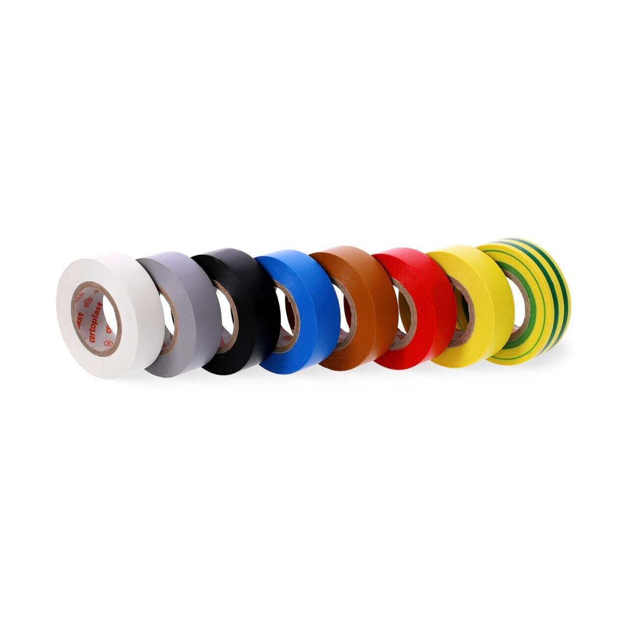 10 x Certoplast Isolierband blau | 15 mm x 10 m | Hochwertiges, stark klebendes, anschmiegsames PVC-Isolierband I PVC-Isolierung I Made in Germany