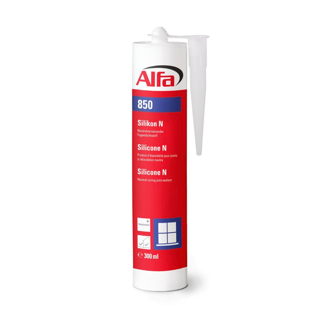 80 x Alfa Silikon schwarz 300 ml | Neutralvernetzender Fugendichtstoff | Dichtstoff | Bausilikon zum Kleben, Abdichten & Verfugen | Fenstersilikon