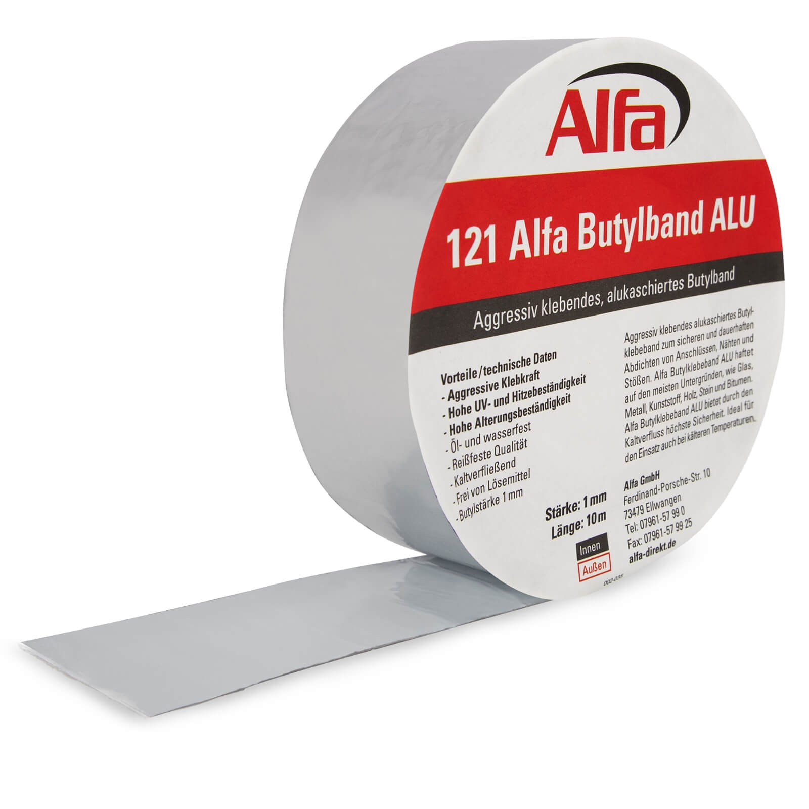 Butyldichtband mit Aluminiumfolie, Dichtbänder, Komponenten für die  Luftdichtheit, Komponenten für die Luft- und Wasserdichtheit, Wärmedämmung