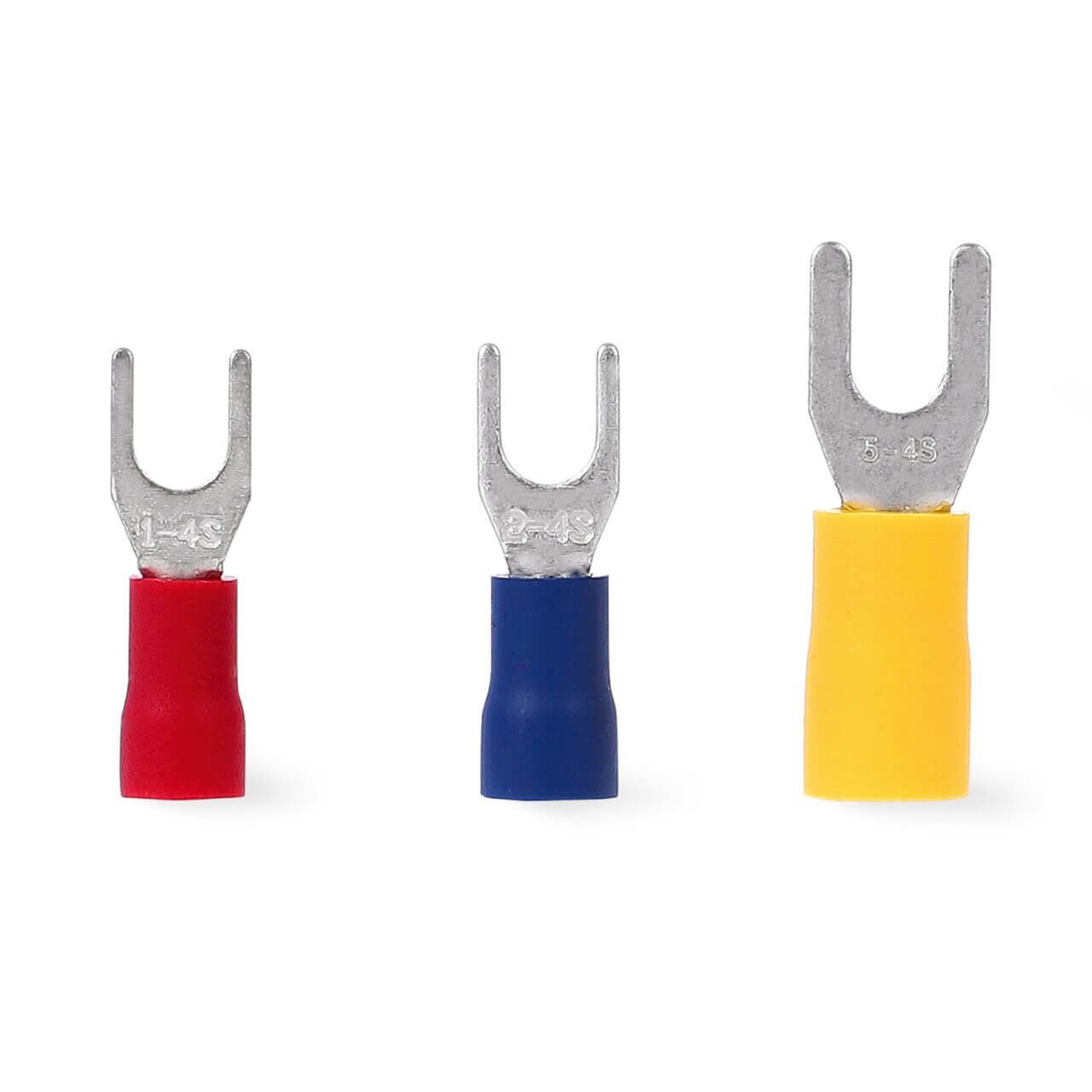 100 x Alfa Gabelkabelschuhe M3 rot | Isolierter, galvanisch verzinnter Kabelschuh mit gabelförmigem Anschluss I Quetschkabelschuh in Gabelform