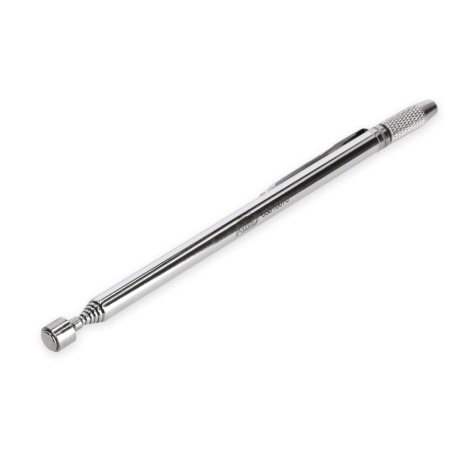Teleskopierbarer Magnet mit Taschenclip und Reißnadel