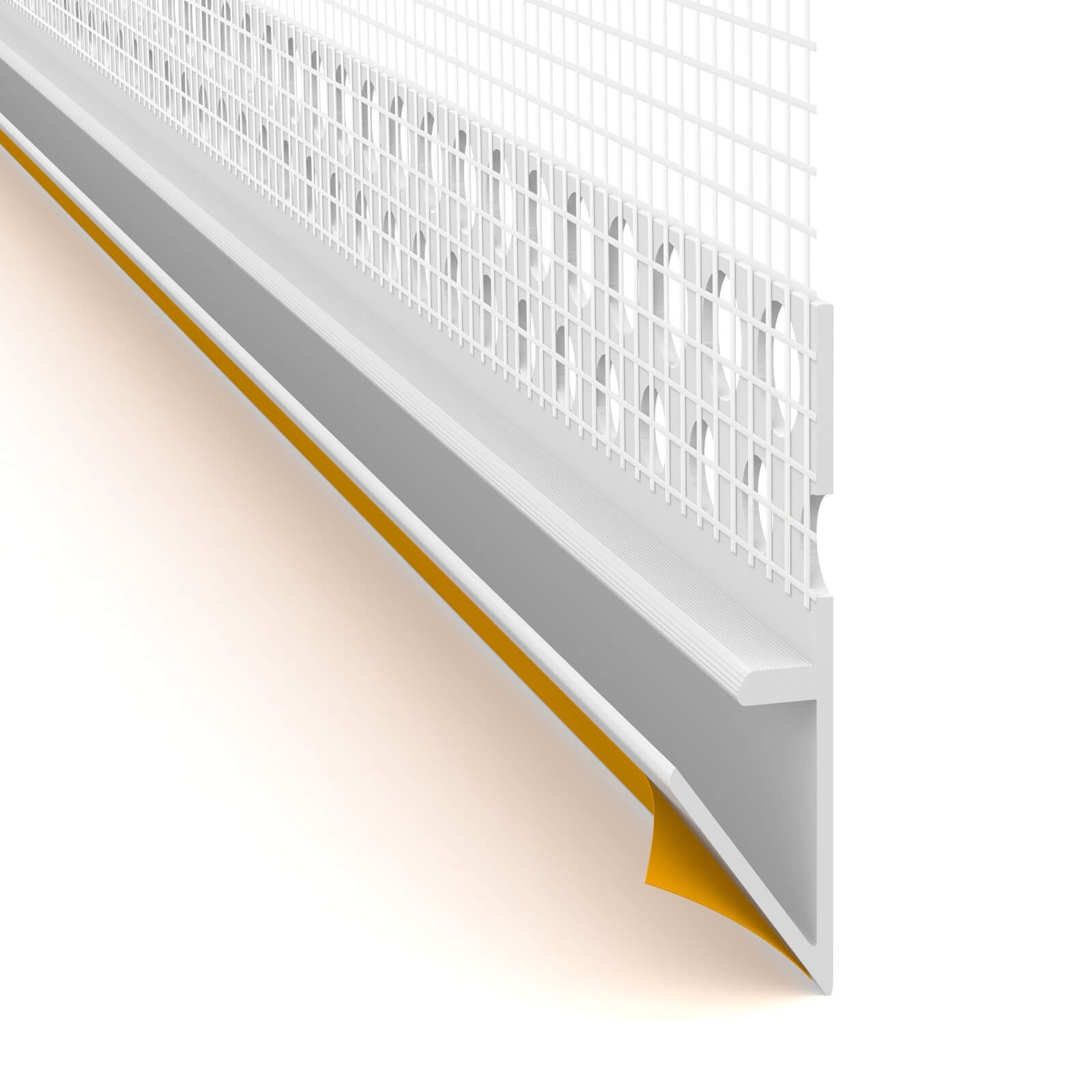Abschlussprofil PVC Für WDVS & Putz | 3 Mm Stärke, 12,5 Cm Gewebe | 25x2 M Set