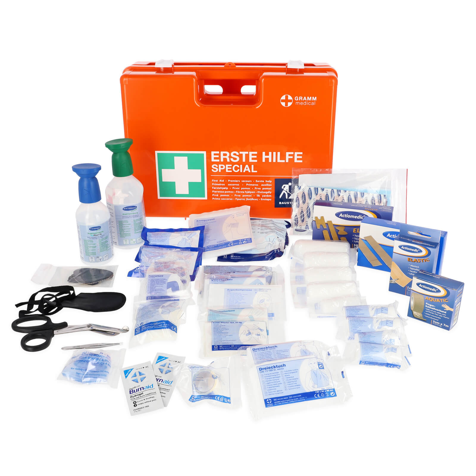 GRAMM Medical Ricarica Per Cassetta Di Pronto Soccorso, Conforme A Norma DIN 13 157, Medicazioni Di Qualità, Etichettatura Multilingue