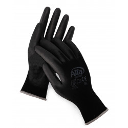 909 Alfa Malerhandschuhe schwarz (PU-beschichtet)